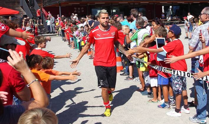 09.09.2012 Freienbach , SCHWEIZ , Trainingsgelände der Schweizer Fussball Nationalmannschaft Saison 2012 2013 Im Bild : Valon Behrami (Schweiz) 