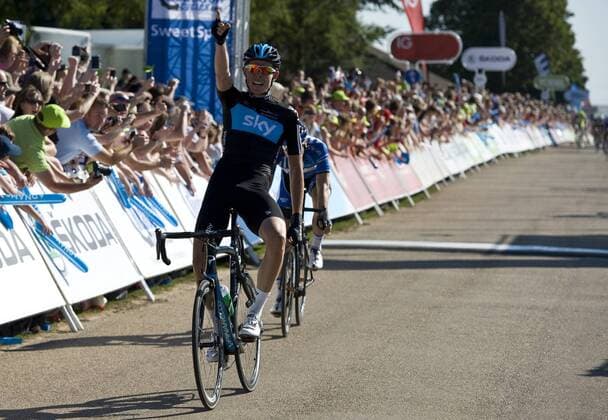 09.09.2012 Norwich, England. Luke Roe of Team Sky wins Stage One of the Tour of Britain from Ipswich to the Norfolk Showground. xSimonxGillx  ActionPlus20143962