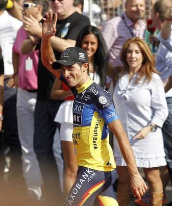 Alberto Contador celebrates the victory in the Overall Standing on Time of La Vuelta 2012.September 9,2012.  (201209095653)