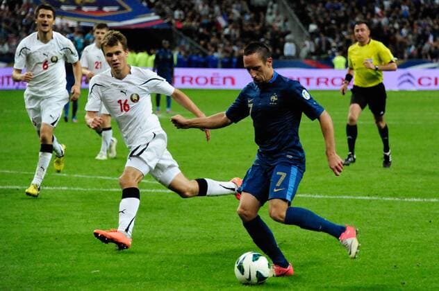Goal Franck RIBERY (France) FOOTBALL : France vs Belarus - WM Qualifikation - 11 09 2012 ThierryBreton Panoramic 