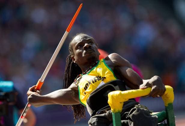 04.09.2012, Olympia Stadion, London, GBR, London 2012, Paralympische Sommerspiele, Leichtathletik, im Bild Alphanso Cunningham of Jamaica competes in the Men s Javelin Throw - F52 53