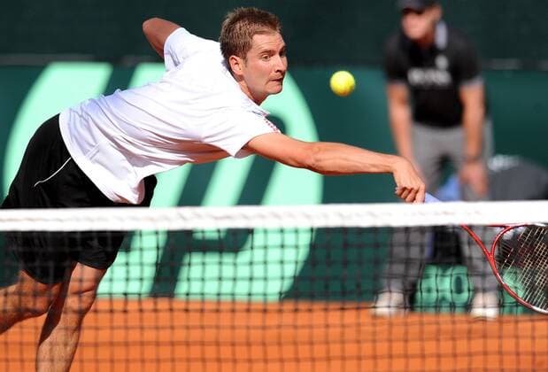 Florian Mayer gewinnt das dritte Einzel Atlanticlux Davis Cup Team Deutschland - Australien Relegationsspiele am Hamburger Rothenbaum