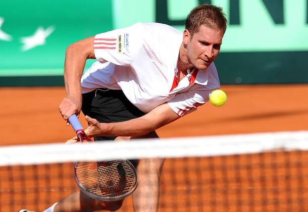 Florian Mayer gewinnt das dritte Einzel Atlanticlux Davis Cup Team Deutschland - Australien Relegationsspiele am Hamburger Rothenbaum