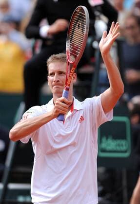 Florian Mayer gewinnt das dritte Einzel Atlanticlux Davis Cup Team Deutschland - Australien Relegationsspiele am Hamburger Rothenbaum