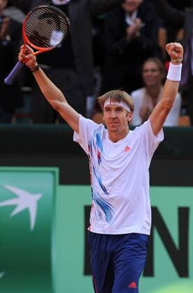 Cedrik-Marcel Stebe jubelt Atlanticlux Davis Cup Team Deutschland - Australien Relegationsspiele am Hamburger Rothenbaum