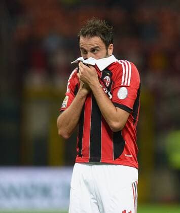 FUSSBALL INTERNATIONAL SERIE A SAISON 2012 2013 AC Mailand - Atalanta 15.09.2012 Pazzini Giampaolo (AC Mailand) 