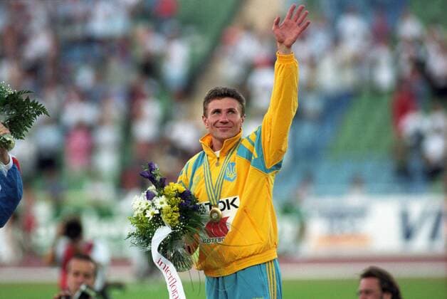 Sergey Bubka (Ukraine) ist Weltmeister im Stabhochsprung