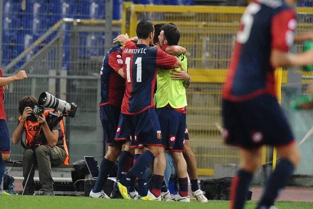 Esultanza dopo il gol di Marco Borriello (Genoa), Lazio Rom - Genua CFC 1893 (FC) AntoniettaxBaldassarre