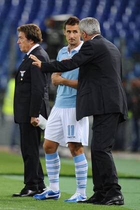 Vladimir Petkovic, Coach della Lazio, con Miroslav Klose, Lazio Rom - Genua CFC 1893 (FC) AntoniettaxBaldassarre