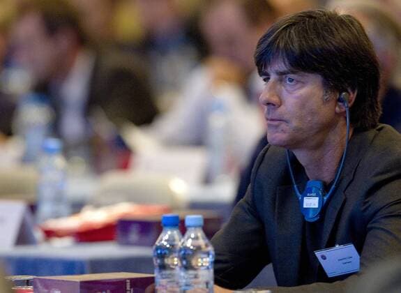 Joachim Löw ( Nationaltrainer Deutschland ) FUSSBALL: Analyse der EURO 2012 während der Nationaltrainer-Konferenz der UEFA in Warschau - 24 09 2012 Mediasport Panoramic 