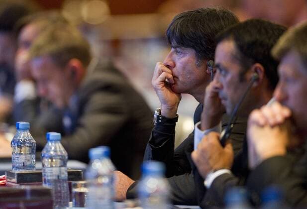 Joachim Löw ( Nationaltrainer Deutschland ) FUSSBALL: Analyse der EURO 2012 während der Nationaltrainer-Konferenz der UEFA in Warschau - 24 09 2012 Mediasport Panoramic 