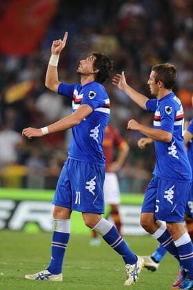 Jubel dopo il gol di Gianni Munari (Sampdoria) AS Rom - Sampdoria Genua --- AntoniettaxBaldassarre
