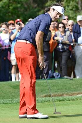 26 September 2012: Bubba Watson putting during a practice round of golf for the 2012 Ryder Cup at Medinah Country Club, Medinah, Il GOLF: SEP 26 PGA Golf Herren - Ryder Cup - Practice Round Icon484092620122895 EDITORIAL USE ONLY
