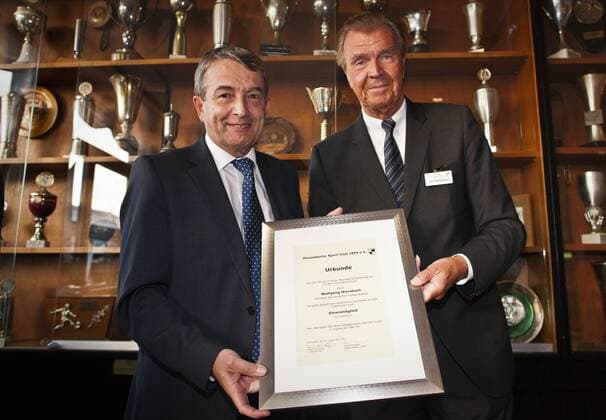 Düsseldorf, 20.09.2012 Wolfgang Niersbach und Udo Wackernagel (DSC 99) DFB Präsident Wolfgang Niersbach wird Ehrenmitglied des DSC 99
