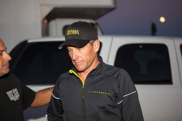 Sept. 30, 2012 - Corondo, CA, US - Lance Armstrong, whom the U.S. Anti-Doping Agency handed a lifetime ban in August, took part in the Superfrog Triathlon in Coronado, California. While banned from sanctioned events falling under the umbrella of the World Anti-Doping Agency jurisdiction, Armstrong is free to compete in events like Superfrog. After the race on Sept. 30, Trident Endurance Sports, LLC will host a fundraising Q A with Lance Armstrong to benefit the Navy SEAL Foundation and the Livestrong Foundation. Banned Armstrong races in Superfrog triathlon - ZUMAf22