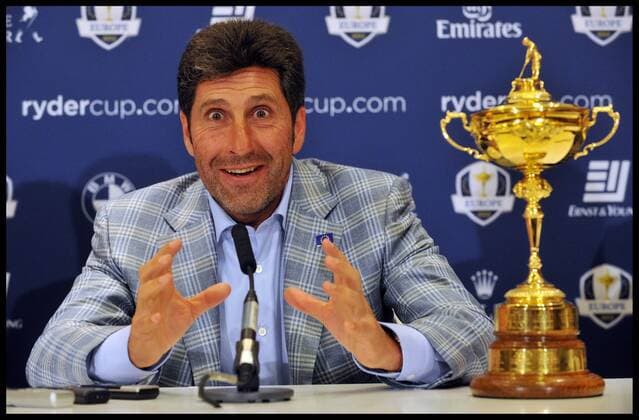Ryder Cup Captain Jose Maria Olazabal, along with Nicolas Colsaerts the victorious European Ryder Cup Team which retained the trophy in thrilling fashion at Medinah Country Club in Chicago on Sunday, give a press conference at Heathrow s Sofitel Hotel, Tuesday October 2, 2012 - AndrewxParsonsx xi-Images  AJP