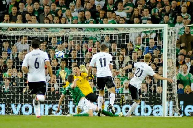 12.10.2012 Dublin, Ireland. Germany s midfielder Marco Reus in action scores the first goal during the FIFA World Cup Qualifier game between Republic of Ireland and Germany from the Aviva Stadium, Dublin, Ireland xAnthonyxStanleyx  ActionPlus11337689