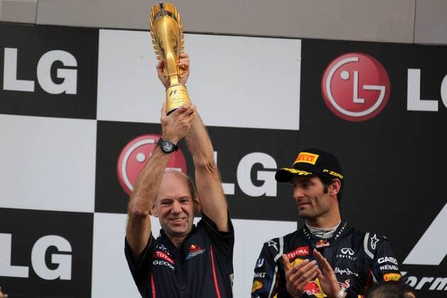 14.10.2012- Race, Adrian Newey (GBR), Red Bull Racing , Technical Operations Director and 2nd position Mark Webber (AUS) Red Bull Racing RB8 