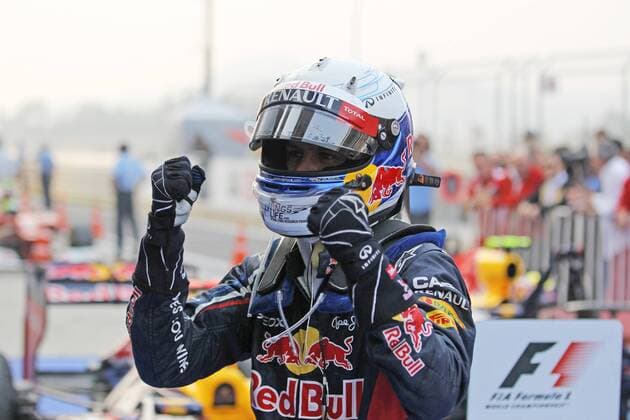 14.10.2012- Race, Sebastian Vettel (GER) Red Bull Racing RB8 race winner 