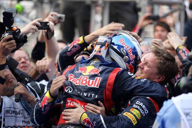 14.10.2012- Race, Sebastian Vettel (GER) Red Bull Racing RB8 race winner 