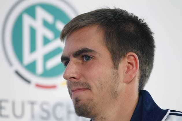 Philipp Lahm, Kapitän der deutschen Nationalmannschaft, Porträt, Portrait, Lachen, Freude, optimismus, quer PK der Deutschen Nationalmannschaft, Nati, DFB, Pressekonferenz, PK, Fußball, Fussball, soccer, Herren, Deutschland, Germany Berlin, 14.10.2012 Hertha BSC-Amateurstadion