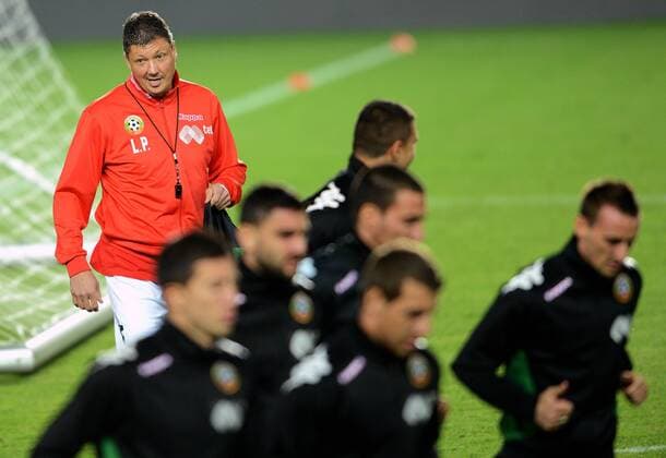 Ljuboslav Penev, coach of Bulgarian national soccer team, is pictured during training in Prague, Czech Republic on October 15, 2012 ahead of the World Cup Group B qualifying soccer match Bulgaria vs Czech Republic. (CTKxPhoto KaterinaxSulova) CTKPhotoP201210150866801  SUK21