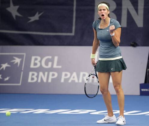 16.10.2012 Tennis WTA Tennis Damen Turnier BGLBNPParibas Open Tennis Damen (WTA) Runde 1 Saison 2012 Julia GÖRGES (Deutschland - GER, Setzliste 2) jubel, geballte Faust