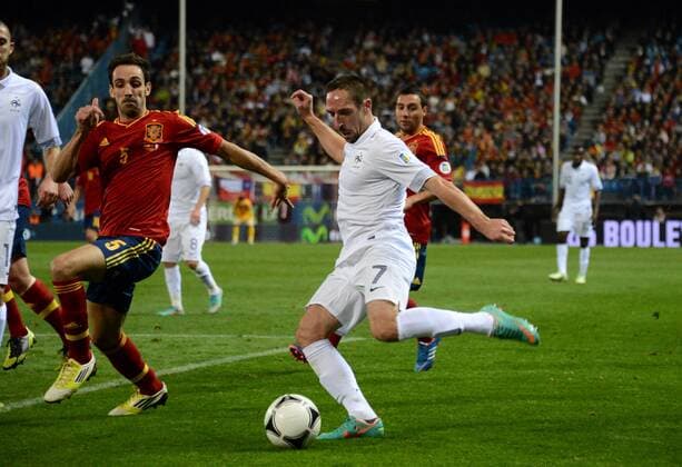 Franck RIBERY (fra) - JUANFRAN (esp) FOOTBALL : Espagne vs France - 16 10 2012 AnthonyBIBARD FEP Panoramic 