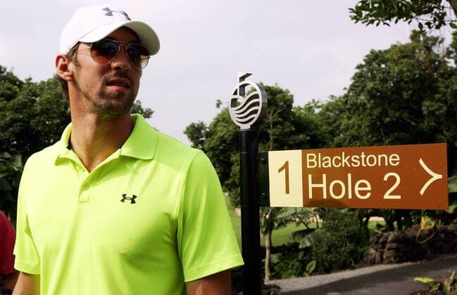 Oct. 19, 2012 - Oct 19, 2012; Haikou, CHINA; Michael Phelps attends the 2012 Mission Hills World Celebrity Pro-Am golf tournament at the Mission Hills Golf Club. Sports News - Oct. 19, 2012  - ZUMAs11