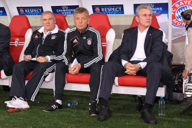 auf der Bank Hermann GERLAND, Co-Trainer Peter HERRMANN (FC Bayern München), Trainer Jupp HEYNCKES (FC Bayern München) 23.10.2012 Fussball Champions League Vorrunde 3. Spieltag Gruppe F OSC Lille (Frankreich, France - FRA) - FC Bayern München (Deutschland - GER) Fussball Herren Saison 2012-2013