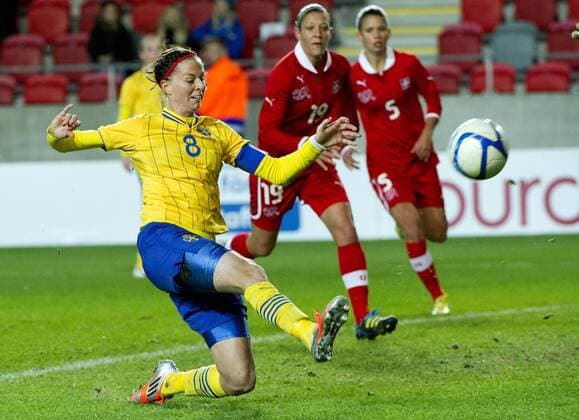 Växjö Sweden 2012 10 23 Exhibitions game Ladies 2012 Sweden vs Schweiz Lotta Schelin(SWE) 