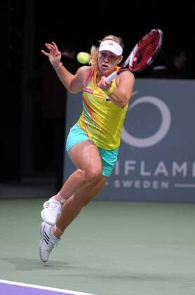 ISTANBUL, Oct. 23, 2012 - Angelique Kerber of Germany during the first round of WTA Tennis Damen Championships 2012 in Istanbul of Turkey on Oct. 23, 2012. Angelique Kerber lost the match with 0-2. (Xinhua Ma Yan) TURKEY-ISTANBUL-WTA Championships 