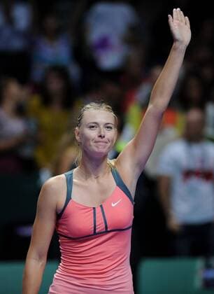 Maria Sharapova of Russia on the fourth day of the singles of WTA Tennis Damen Championships 2012 in Istanbul of Turkey on Oct. 26, 2012. TURKEY-ISTANBUL-WTA CHAMPIONSHIPS 