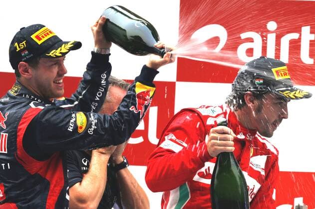 Motorsports: FIA Formula One World Championship 2012, Grand Prix of India, 1 Sebastian Vettel (GER, Red Bull Racing), xHOCHxZWEIx