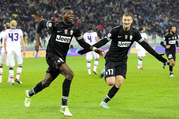 Turin, Italien - Serie A - Juventus Turin vs. FC Bologna - Paul Pogba, Nicklas Bendtner 