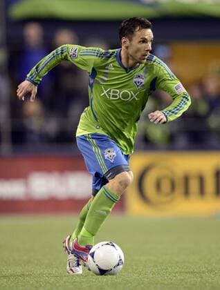 November 2, 2012. .Seattle Sounders FC Midfielder Christian Tiffert 13 in action against Real Salt Lake at CenturyLink Field in Seattle, WA.. .Seattle Sounders FC and Real Salt Lake draw 0 - 0 .George Holland Cal Media. MLS Fussball Herren USA 2012: Real Salt Lake vs Sounders FC NOV 2 - ZUMAch4
