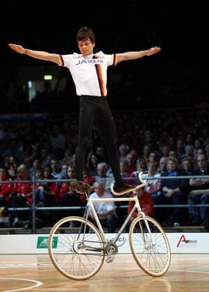 Aschaffenburg Kunstradfahren UCI Hallenradsport-Weltmeisterschaften 2012, Single Men, Weltmeister David Schnabel (GER)