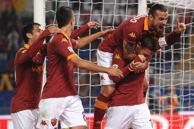Francesco Totti Roma 1-0 Goal celebration - Rom 4 11 2012 Stadio Olimpico, Football Calcio 2012 2013 Serie A, AS Rom Vs US Palermo andreaxstaccioli