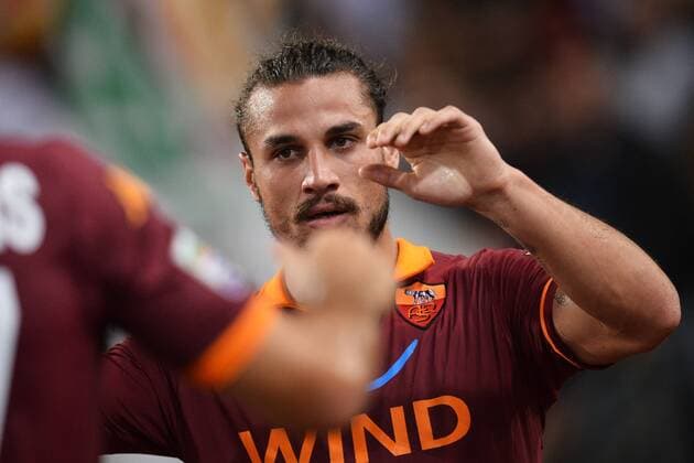 Daniel Pablo Daniel Osvaldo 2-0 Roma Goal celebration - Rom 4 11 2012 Stadio Olimpico, Football Calcio 2012 2013 Serie A, AS Rom Vs US Palermo andreaxstaccioli