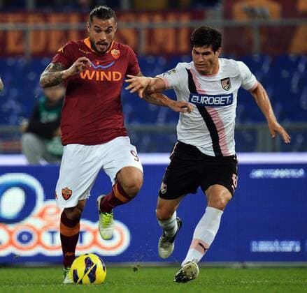 Daniel Pablo Daniel Osvaldo Roma, Ezequiel Matias Munoz Palermo - Rom 4 11 2012 Stadio Olimpico, Football Calcio 2012 2013 Serie A, AS Rom Vs US Palermo andreaxstaccioli