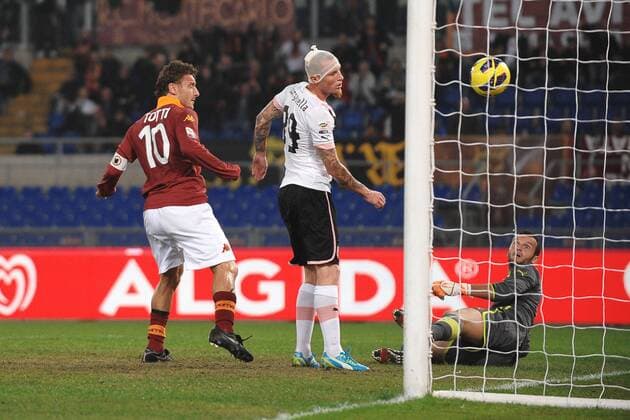 Francesco Totti Roma 1-0 Goal celebration - Rom 4 11 2012 Stadio Olimpico, Football Calcio 2012 2013 Serie A, AS Rom Vs US Palermo andreaxstaccioli