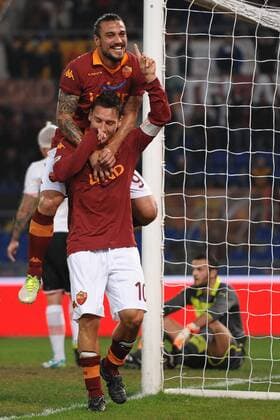 Francesco Totti Roma 1-0 Goal celebration - Rom 4 11 2012 Stadio Olimpico, Football Calcio 2012 2013 Serie A, AS Rom Vs US Palermo andreaxstaccioli