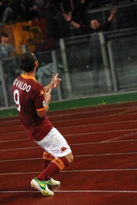 Daniel Pablo Daniel Osvaldo 2-0 Goal celebration - Rom 4 11 2012 Stadio Olimpico, Football Calcio 2012 2013 Serie A, AS Rom Vs US Palermo andreaxstaccioli