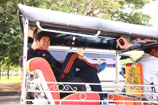 Kazuyoshi Miura (JPN), JANUARY 2, 2012 - Futsal : Kazuyoshi Miura of Japan poses as he sits in a tuk-tuk after the Japan national team training session in Nakhon Ratchasima, Thailand.  (pfta004470)