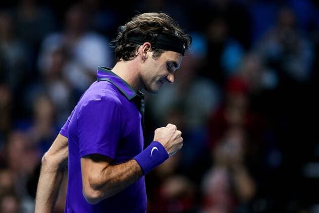 Tennis - ATP Tennis Herren World Tour finals 2012 - Roger Federer (SUI) wins at the O2 Arena, London 
