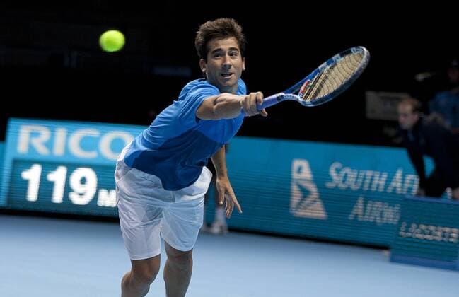 08.11.2012 London, England. Marc Lopez (ESP) during the Barclays ATP Tennis Herren World Tour Finals from the 02 Arena. xGerryxSextonx  ActionPlus11345301