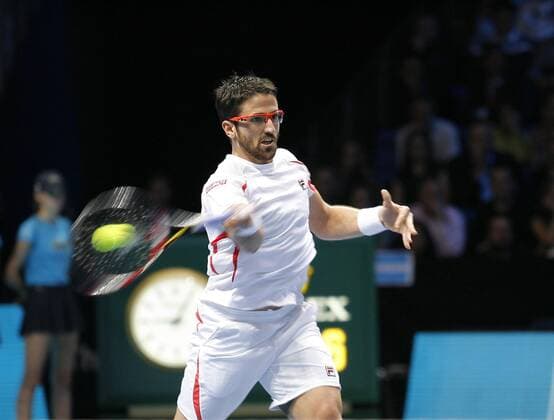 08.11.2012 London, England. Juan Martin Del Potro (ARG) in action during the Barclays ATP Tennis Herren World Tour Finals from the 02 Arena. xHongboxChenx  ActionPlus131672