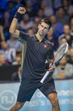 09.11.2012 London, England. Novak Djokovic (SRB) celebrates victory during the Barclays ATP Tennis Herren World Tour Finals from the 02 Arena. xMikexVareyx  ActionPlus11345524