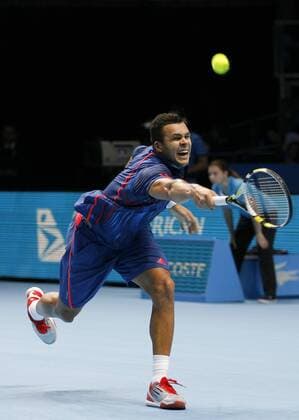 09.11.2012 London, England. Jo-Wilfried Tsonga (FRA) in action during the Barclays ATP Tennis Herren World Tour Finals from the 02 Arena. xHongboxChenx  ActionPlus20147988