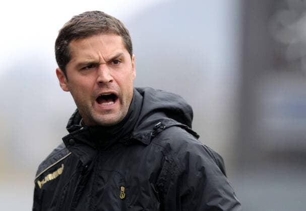 GER, 1.Bundesliga, Frauen, FF USV Jena vs VFL Sindelfingen 11.11.12, Jena, Ernst-Abbe-Sportfeld, GER, 1.Bundesliga, Frauen, FF USV Jena vs VFL Sindelfingen im Bild Trainer Daniel Kraus (Jena) wütend during the match between FF USV Jena and VFL Sindelfingen on 2012 11 11